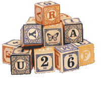 Floral alphabet blocks